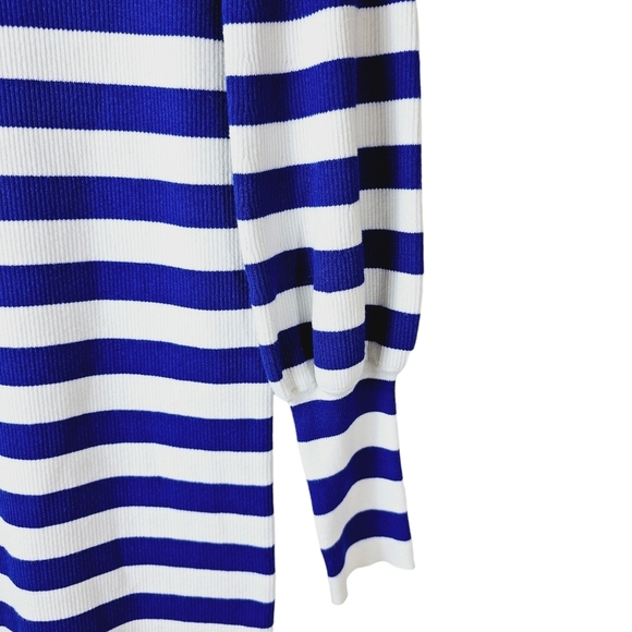 Lauren Ralph Lauren Navy and White Striped Midi Dress - Picture 4 of 7